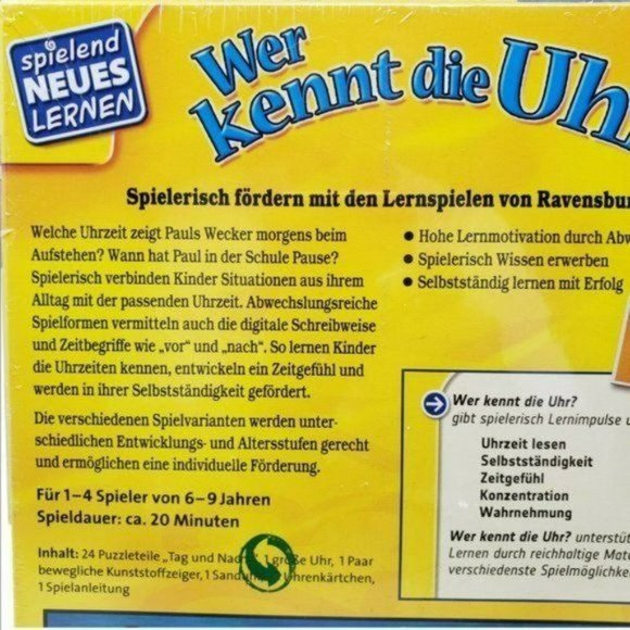 RAVENSBURGER Wer kennt die Uhr? GERMANY spielend NEUES LER - Picture 3 of 9